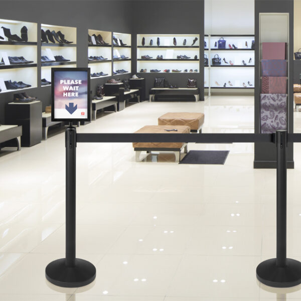 Securit afzetsysteem RETRACTABLE, zwart, set van 2