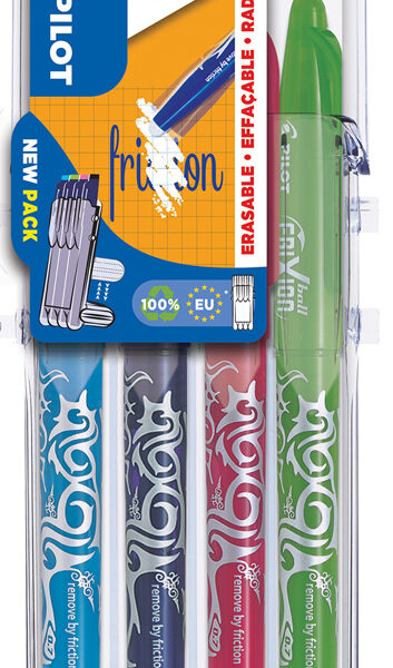 PILOT rollerball FRIXION BALL 07 set2Go, 4 stuks in etui Fun