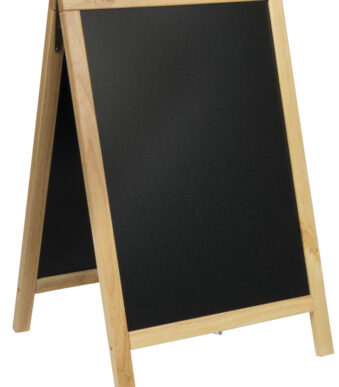 Securit klantenstopper DELUXE, met schoolbordoppervlak, beuken