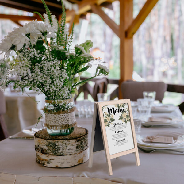 Securit tafel-krijtbordje MINI klantenstopper, beuken