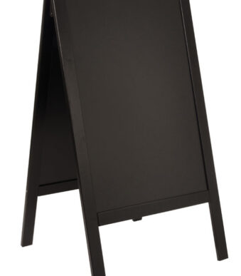 Securit klantenstopper WOODY, met krijtoppervlak, zwart