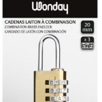 Wonday veiligheids-cijferslot, van messing, 20 mm