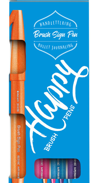 PentelArts Brush Sign Pen, 4 stuks in etui, Colour