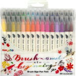 Pentel BrushSignPen penseelstift Twin, set van 30