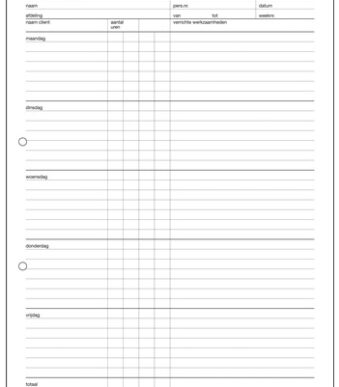 Expres Weekstaat, blok met 50 vel, formaat: A4 staand