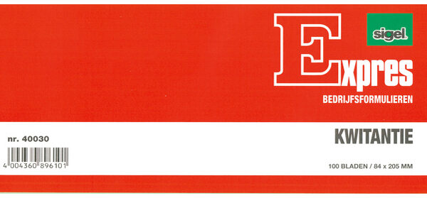 Expres Kwitantieboek, 205 x 84 mm, 100 vel