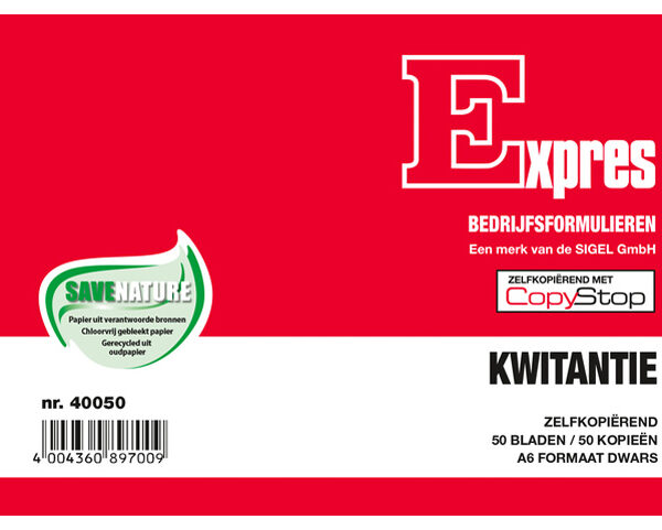 Expres Kwitantieboekje, zelfkopierend, A6 liggend, 2x 50 vel