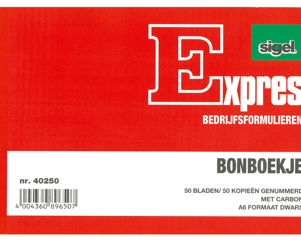 Expres Bonboekje, met carbon, A6 liggend, 2 x 50 vel