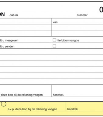 Expres Bonboekje, met carbon, A6 liggend, 2 x 50 vel