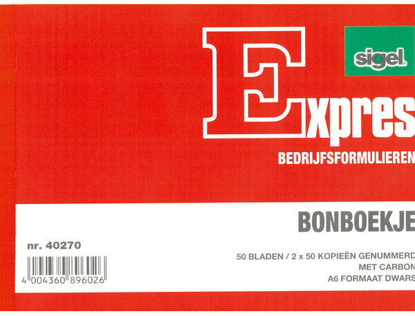 Expres Bonboekje, met carbon, A6 liggend, 3 x 50 vel