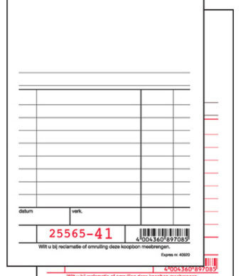 Expres Kassablok wit, met carbon, 100 x 158 mm, 2 x 50 vet