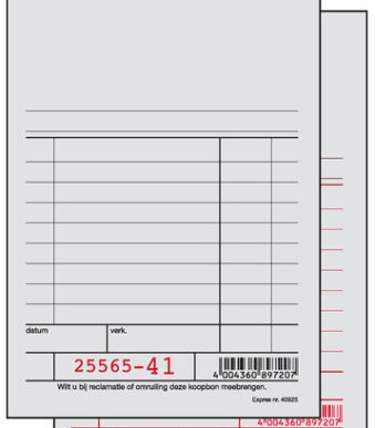 Expres Kassablok grijs, met carbon, 100 x 158 mm, 2 x 50 vet