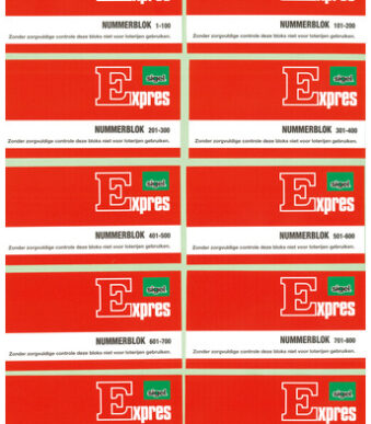 Nummerblok 1-1000, 105 x 53 mm, groen