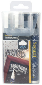 Securit krijtmarker WATERPROOF MEDIUM, 4 in etui