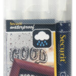 Securit krijtmarker WATERPROOF MEDIUM, 4 in etui, wit