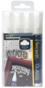 Securit krijtmarker WATERPROOF MEDIUM, 4 in etui