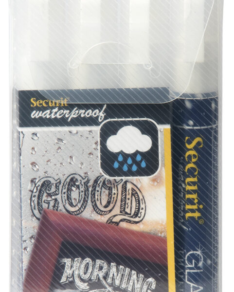 Securit krijtmarker WATERPROOF MEDIUM, 4 in etui