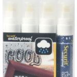 Securit krijtmarker WATERPROOF LARGE, 4 in etui, wit