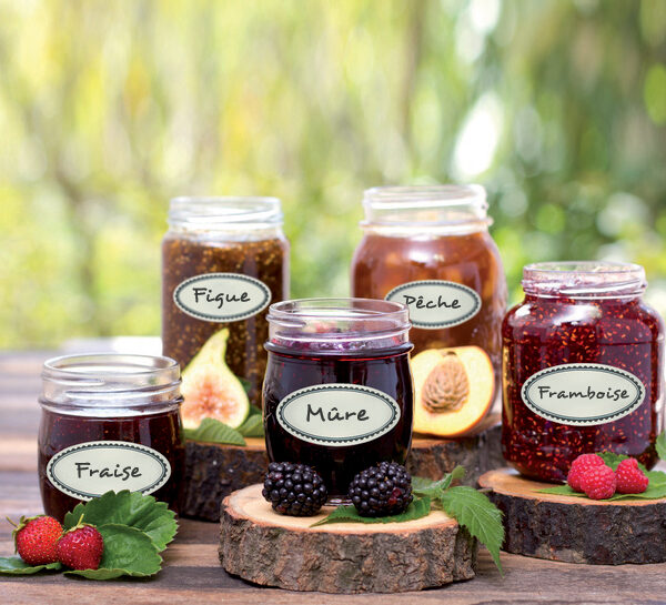 Ovale, wateroplosbare etiketten.