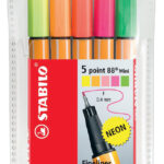 Stabilo Fijne Lijnstift point 88 Mini, etui met 5