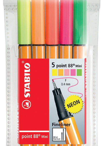 Stabilo Fijne Lijnstift point 88 Mini, etui met 5