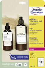 AVERY Zweckform labels, karton, 185 g/m2, 90 x 50 mm, wit