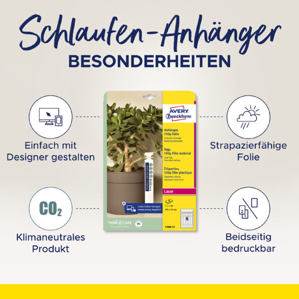 AVERY Zweckform lus-label / insteeklabel, folie, 160 x 17 mm, wit