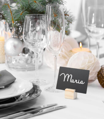 Securit krijtborden + houder TEAK in set