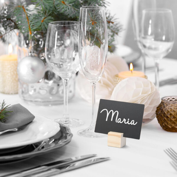 Securit krijtborden + houder TEAK in set