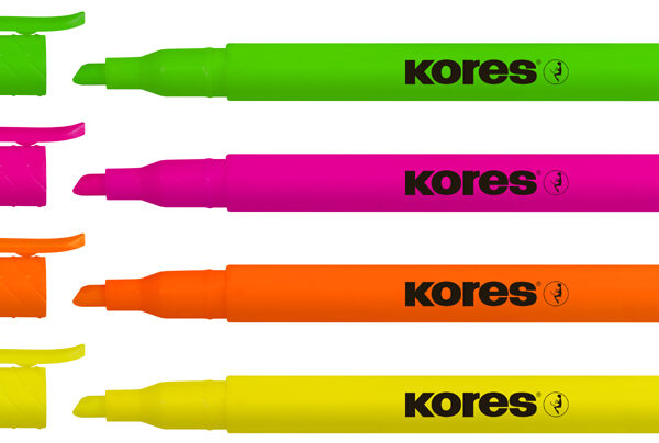 Kores tekstmarker-Pen, wigpunt: 0,5 - 3,5 mm, 4 in etui