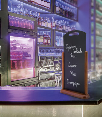 Securit tafelstandaard HANDLE, groot, donkerbruin