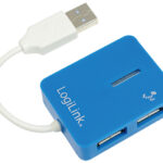 LogiLink USB 2.0 Hub Smile, 4 Poorten, blauw.
