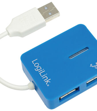LogiLink USB 2.0 Hub Smile, 4 Poorten, blauw.