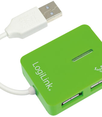 USB 2.0 hub met glimlachpictogram, 4 poorten, groen
