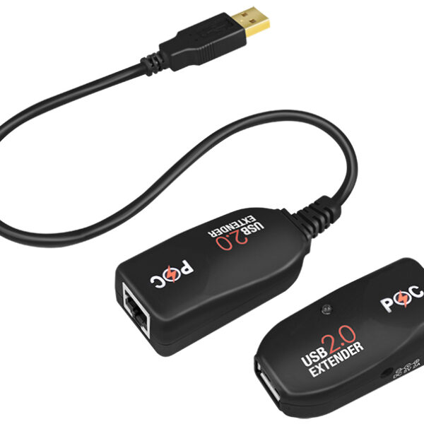 USB 2.0 verlengset, voedingsoverdracht, zwart