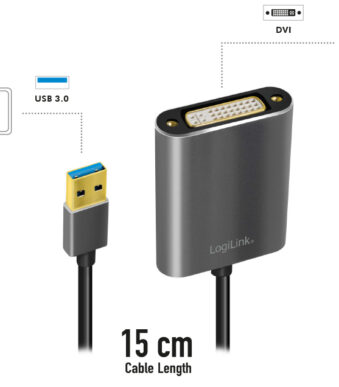 USB 3.0 videokaart naar DVI, zwart