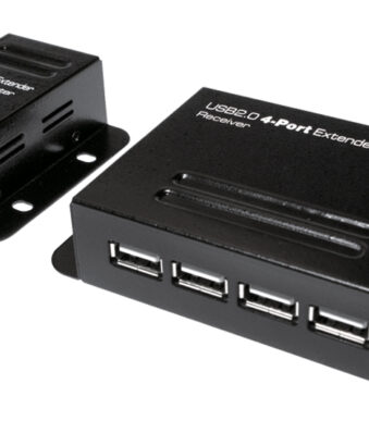 LogiLink USB 2.0 verlengset met 4-poorts USB-hub, voeding via Ethernet