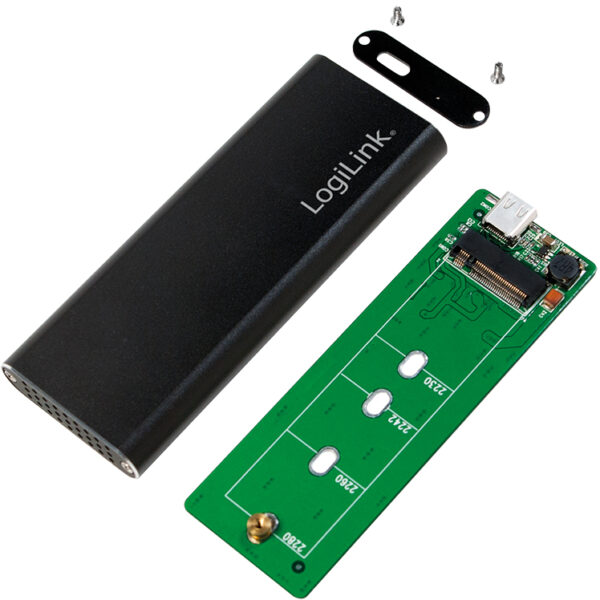 M.2 SATA harde schijfbehuizing, USB 3.1, zwart