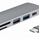 LogiLink USB-C 6-in-1 Multifunctionele Hub, zilverkleurig