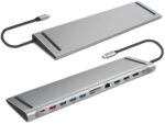 LogiLink USB 3.2 (Gen 2) Docking Station, 12-poorts, zilver