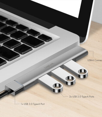 LogiLink USB 3.0 Ultraslim-Hub, 4-poorts, aluminiumbehuizing