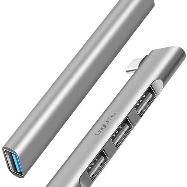 LogiLink USB 3.0 Ultraslim-Hub, 4-poorts, aluminiumbehuizing