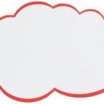 FRANKEN moderatiekaart/presentatiekaart Wolk, 420 x 250 mm, wit met rode rand