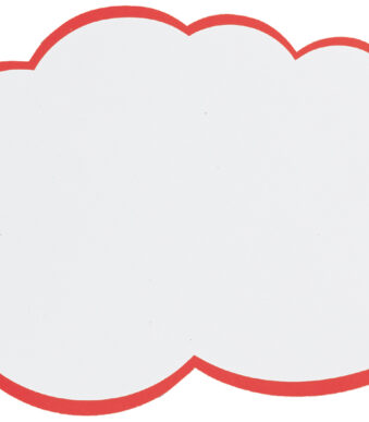 FRANKEN moderatiekaart/presentatiekaart Wolk, 420 x 250 mm, wit met rode rand