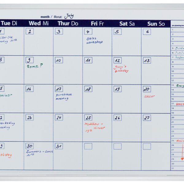 FRANKEN X-tra!Line planbord weekkalender, 900x600 mm