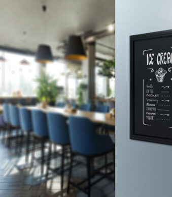 Securit krijtbord UNIVERSAL, met houten rand, zwart