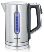 Severin waterkoker 1,7 liter, roestvrij staal/zwart.