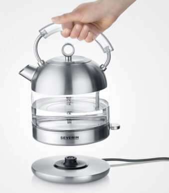 Retro-glazen waterkoker van 1,7 liter