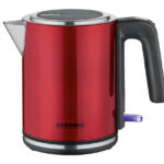 SEVERIN waterkoker WK 3427, 1,0 liter, roestvrij staal/rood
