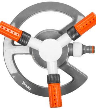 Bradas 3-arms-gazonsproeier WHITE LINE, grijs/wit/oranje